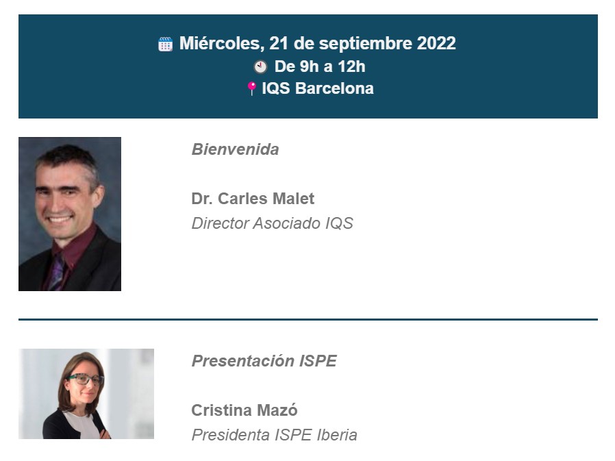 Agenda presentación IQS Barcelona